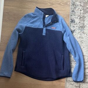 Vineyard Vines Blue and Navy Fleece Pullover